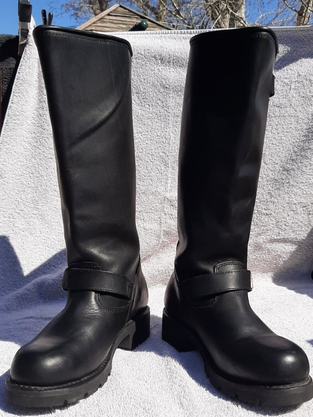 Ride Tecs Men's Black Leather Motorcycle/Work/Safety Boots 1443 Size 9W